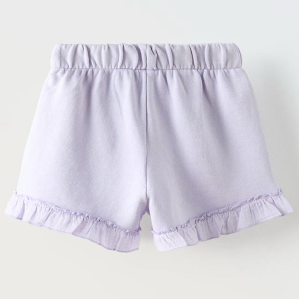 zara kids Lilac Ruffle Hem Drawstring Shorts - Picture 5 of 10